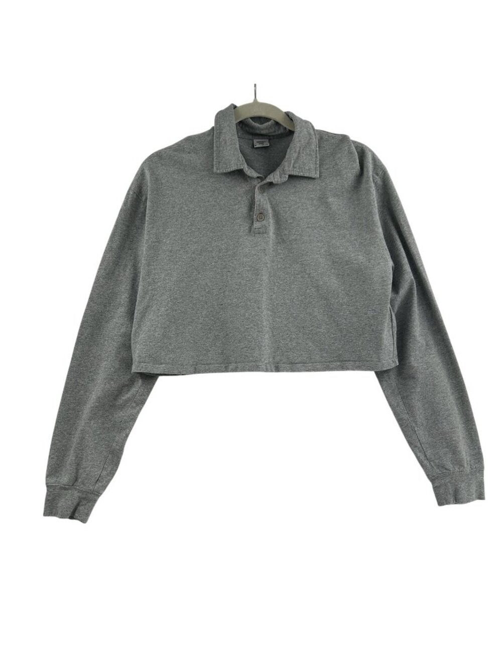 Aritzia Sunday Best Cropped Polo Sweatshirt Womens Size M Grey Fleece Oversized